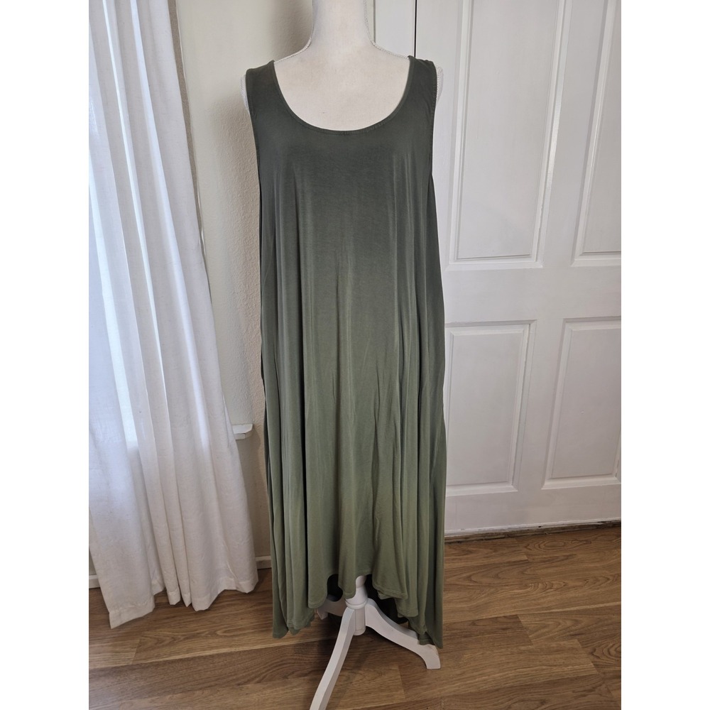 Torrid Maxi Dress 3 Sleeveless Green Super Soft Hi Low